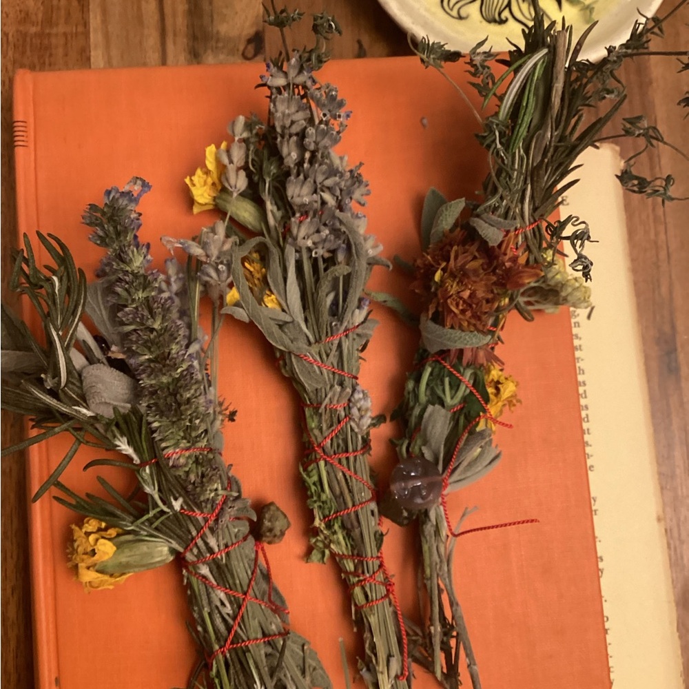 “Reclaiming my thyme” smudge wand rosemary, marigold, sage- cottagecore handmade - Picture 8 of 8